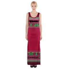 Ornaments Mexico Cheerful Maxi Thigh Split Dress