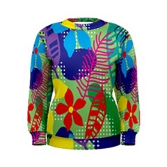 Pattern Leaf Polka Floral Women s Sweatshirt