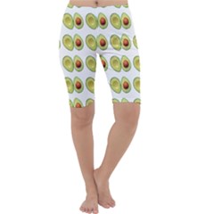 Pattern Avocado Green Fruit Cropped Leggings  by HermanTelo