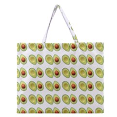 Pattern Avocado Green Fruit Zipper Large Tote Bag by HermanTelo