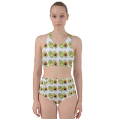 Pattern Avocado Green Fruit Racer Back Bikini Set