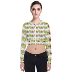 Pattern Avocado Green Fruit Long Sleeve Zip Up Bomber Jacket by HermanTelo