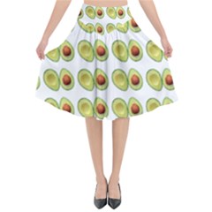 Pattern Avocado Green Fruit Flared Midi Skirt by HermanTelo