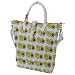 Pattern Avocado Green Fruit Buckle Top Tote Bag by HermanTelo