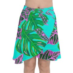 Painting Oil Leaves Nature Reason Chiffon Wrap Front Skirt