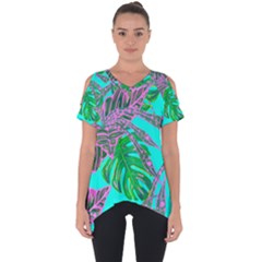 Painting Oil Leaves Nature Reason Cut Out Side Drop Tee
