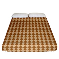 Pattern Gingerbread Brown Tree Fitted Sheet (queen Size)
