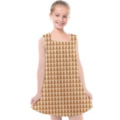 Pattern Gingerbread Brown Tree Kids  Cross Back Dress by HermanTelo