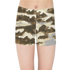 Mountains Ocean Clouds Kids  Sports Shorts by HermanTelo