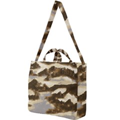 Mountains Ocean Clouds Square Shoulder Tote Bag by HermanTelo