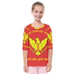 Flag of Army of Republic of Vietnam Kids  Quarter Sleeve Raglan Tee