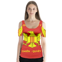 Flag of Army of Republic of Vietnam Butterfly Sleeve Cutout Tee 