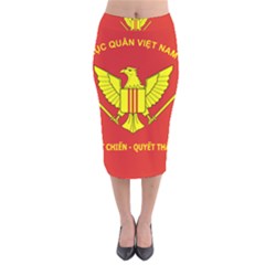 Flag of Army of Republic of Vietnam Velvet Midi Pencil Skirt