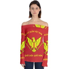 Flag of Army of Republic of Vietnam Off Shoulder Long Sleeve Top