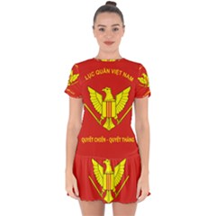 Flag of Army of Republic of Vietnam Drop Hem Mini Chiffon Dress