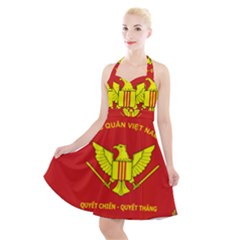 Flag of Army of Republic of Vietnam Halter Party Swing Dress 