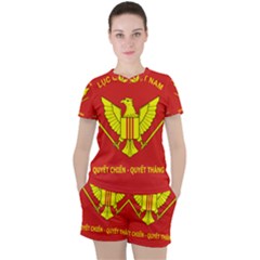 Flag of Army of Republic of Vietnam Women s Tee and Shorts Set