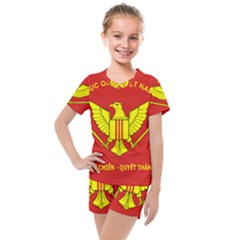 Flag of Army of Republic of Vietnam Kids  Mesh Tee and Shorts Set