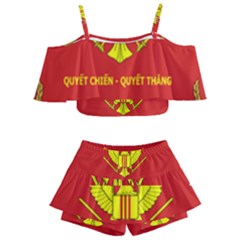 Flag of Army of Republic of Vietnam Kids  Off Shoulder Skirt Bikini