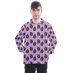 Girl Face Lilac Men s Half Zip Pullover by snowwhitegirl