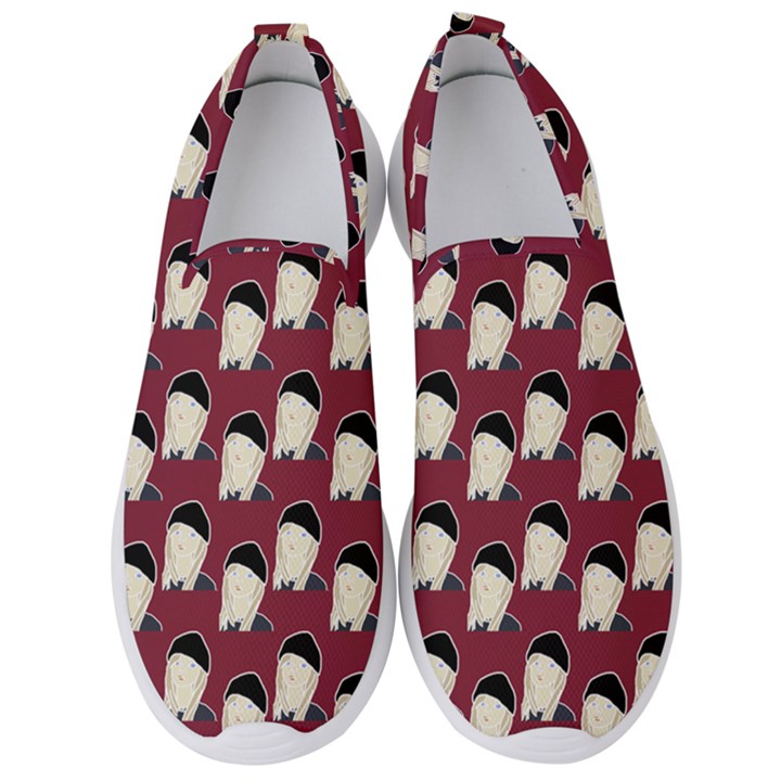 Beanie Boy Pattern Red Men s Slip On Sneakers