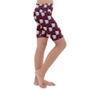Beanie Boy Pattern Red Kids  Lightweight Velour Cropped Yoga Leggings View3
