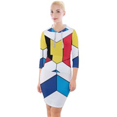 Benelux Star Quarter Sleeve Hood Bodycon Dress