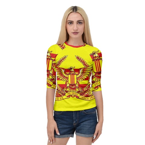 War Flag Of South Vietnam Quarter Sleeve Raglan Tee by abbeyz71