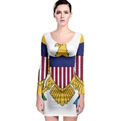 Flag Of U S  Virgin Islands Long Sleeve Bodycon Dress by abbeyz71