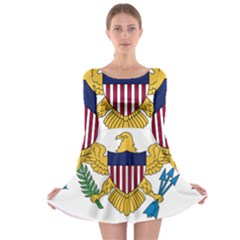 Flag Of U S  Virgin Islands Long Sleeve Skater Dress by abbeyz71