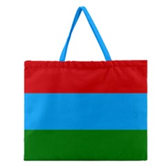 Flag Of Russian Republic Of Karelia Zipper Large Tote Bag by abbeyz71