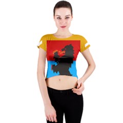 Coat Of Arms Of Russian Republic Of Karelia Crew Neck Crop Top by abbeyz71