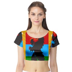 Coat Of Arms Of Russian Republic Of Karelia Short Sleeve Crop Top by abbeyz71