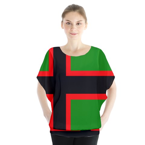 Karelia Nationalist Flag Batwing Chiffon Blouse by abbeyz71