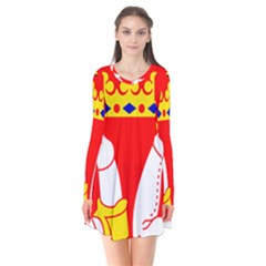 Coat Of Arms Of Province Of Karelia Long Sleeve V-neck Flare Dress by abbeyz71