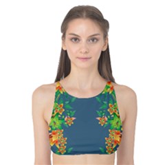 Many Garlands - Floral Design Tank Bikini Top by WensdaiAmbrose
