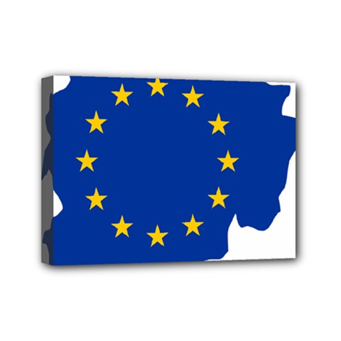 European Union Flag Map Of Andorra Mini Canvas 7  X 5  (stretched) by abbeyz71
