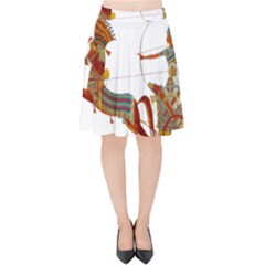 Egypt Egyptian Pharaonic Horses Velvet High Waist Skirt