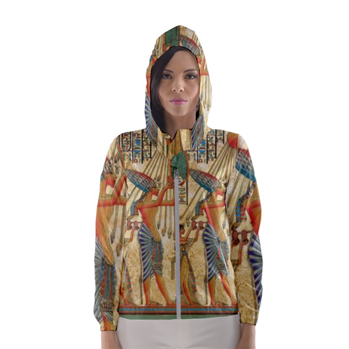 Egyptian Man Sun God Ra Amun Women s Hooded Windbreaker