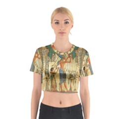 Egyptian Man Sun God Ra Amun Cotton Crop Top by Sapixe