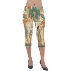 Egyptian Man Sun God Ra Amun Lightweight Velour Capri Leggings 