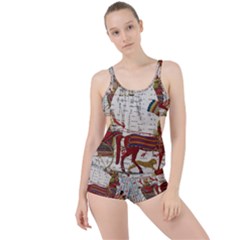 Egyptian Tutunkhamun Pharaoh Design Boyleg Tankini Set  by Sapixe