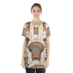 Egyptian Architecture Column Skirt Hem Sports Top