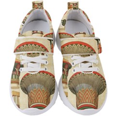 Egyptian Architecture Column Kids  Velcro Strap Shoes