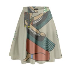 Egyptian Woman Wings Design High Waist Skirt by Sapixe