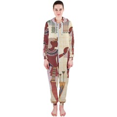 Egyptian Design Man Woman Priest Hooded Jumpsuit (ladies)  by Sapixe