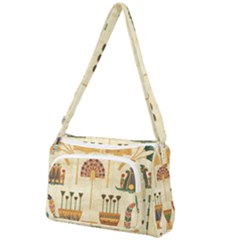 Egyptian Paper Papyrus Hieroglyphs Front Pocket Crossbody Bag