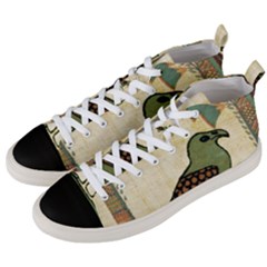 Egyptian Paper Papyrus Bird Men s Mid-top Canvas Sneakers by Sapixe