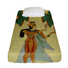 Egyptian Design Man Artifact Royal Fitted Sheet (single Size) by Sapixe