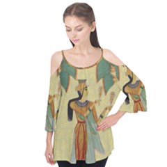 Egyptian Design Man Artifact Royal Flutter Tees